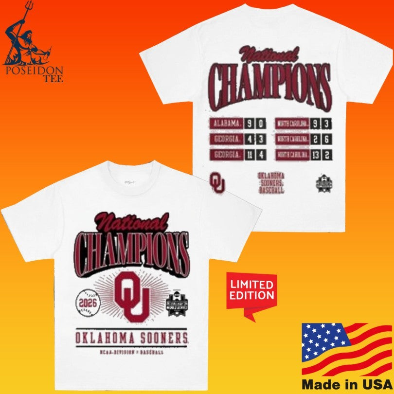 Oklahoma 2026 World Series Champions Schedule T-shirt