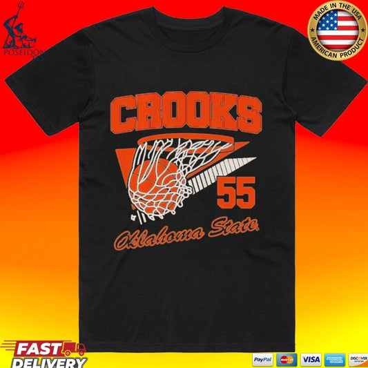 Oklahoma State Basketball Audi Crooks Retro Swish T-shirt