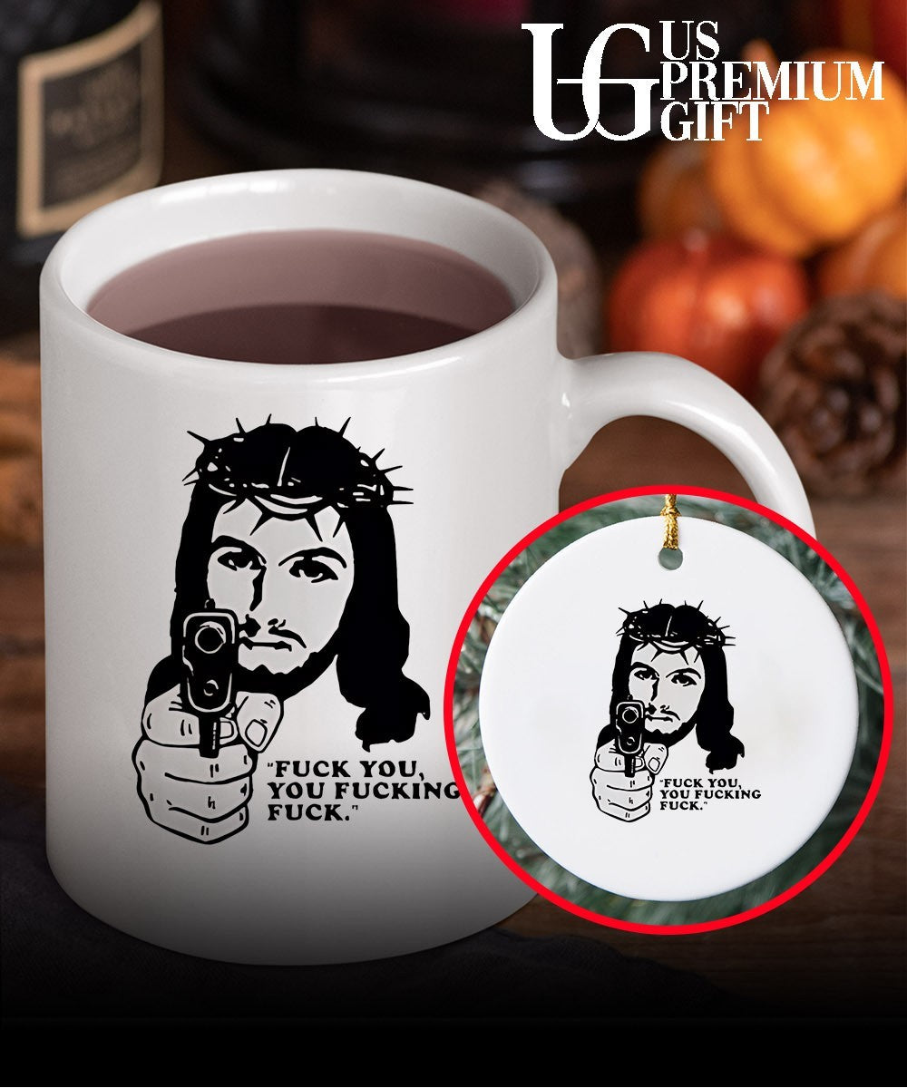 Jesus with gun fuck you you fucking fuck shirt