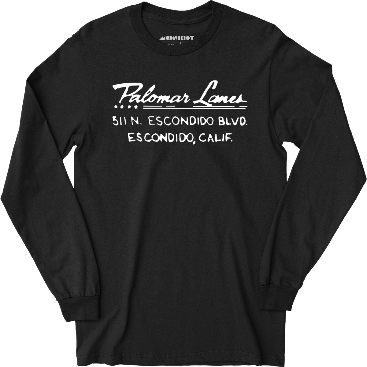 Palomar Lanes - Escondido, CA - Vintage Bowling Alley - Long Sleeve T-Shirt