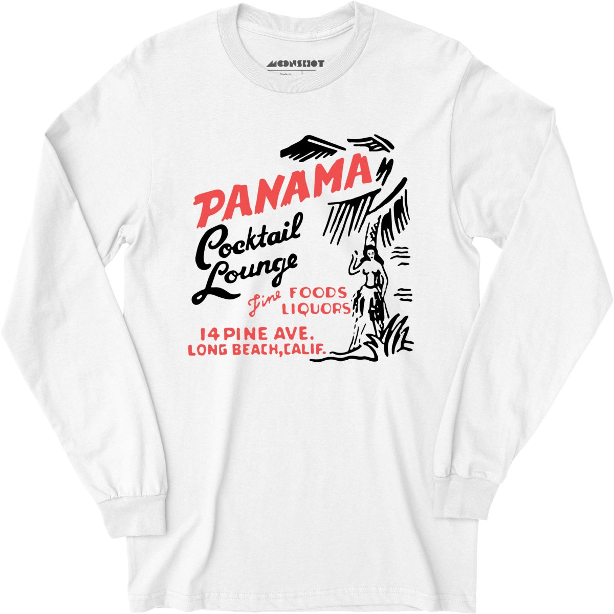 Panama Cocktail Lounge v2 - Long Beach, CA - Vintage Tiki Bar - Long Sleeve T-Shirt