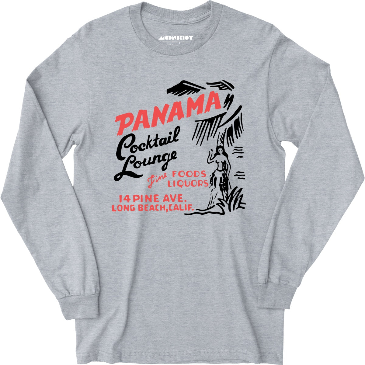 Panama Cocktail Lounge v2 - Long Beach, CA - Vintage Tiki Bar - Long Sleeve T-Shirt