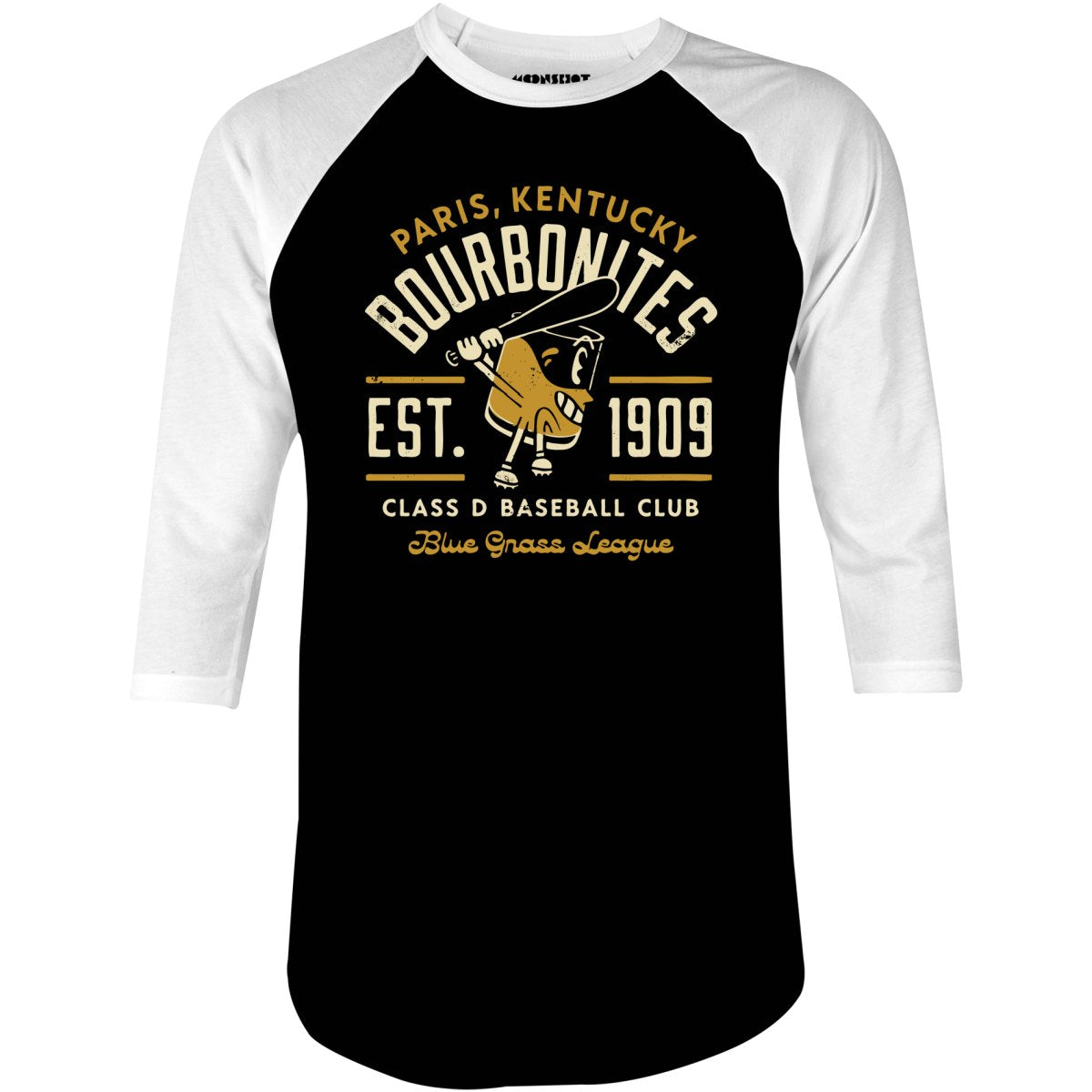 Paris Bourbonites - Kentucky - Vintage Defunct Baseball Teams - 3/4 Sleeve Raglan T-Shirt