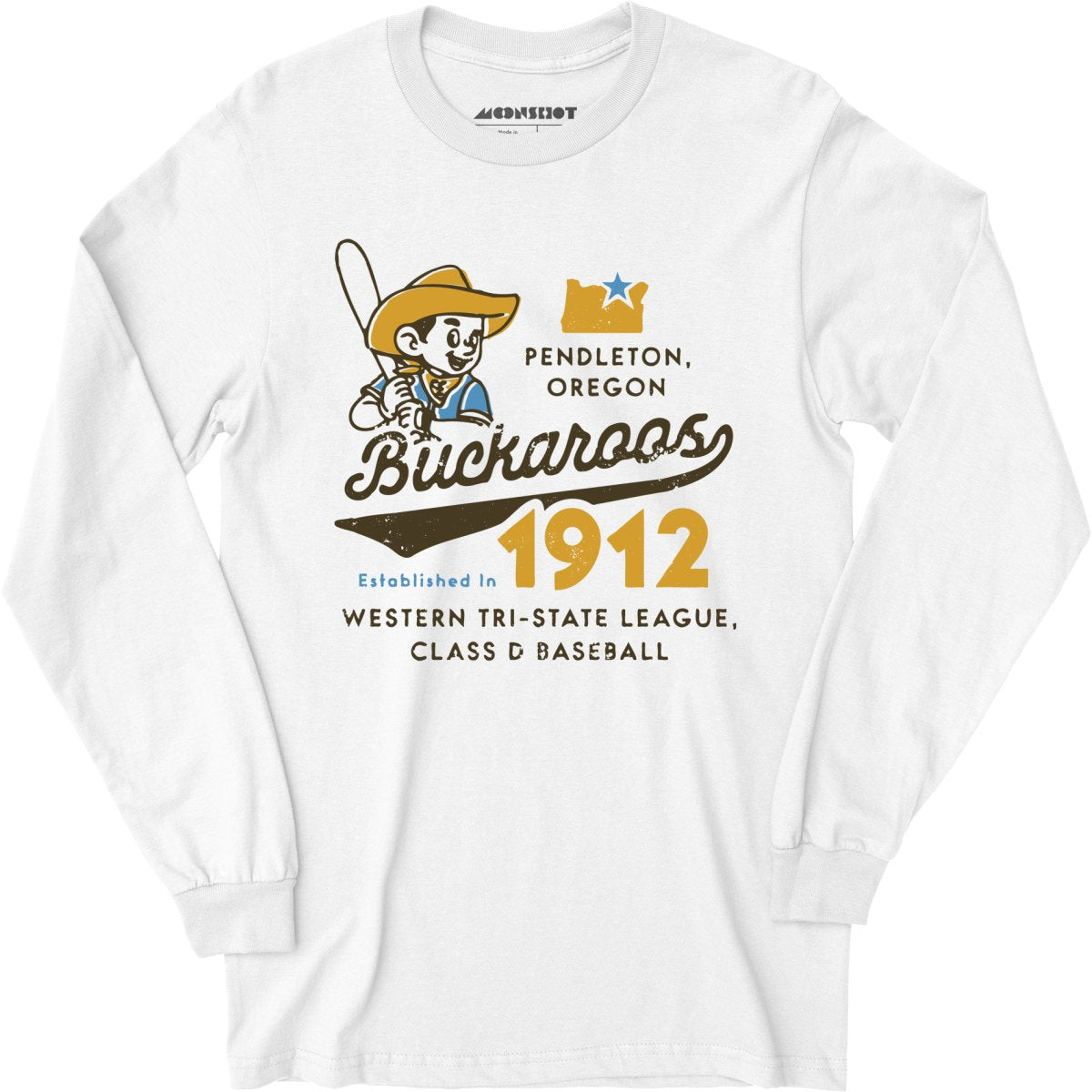 Pendleton Buckaroos - Oregon - Vintage Defunct Baseball Teams - Long Sleeve T-Shirt
