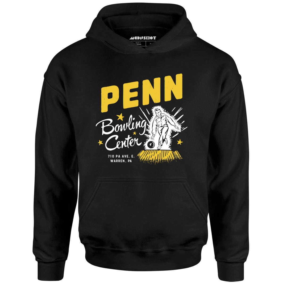 Penn Bowling Center - Warren, PA - Vintage Bowling Alley - Unisex Hoodie