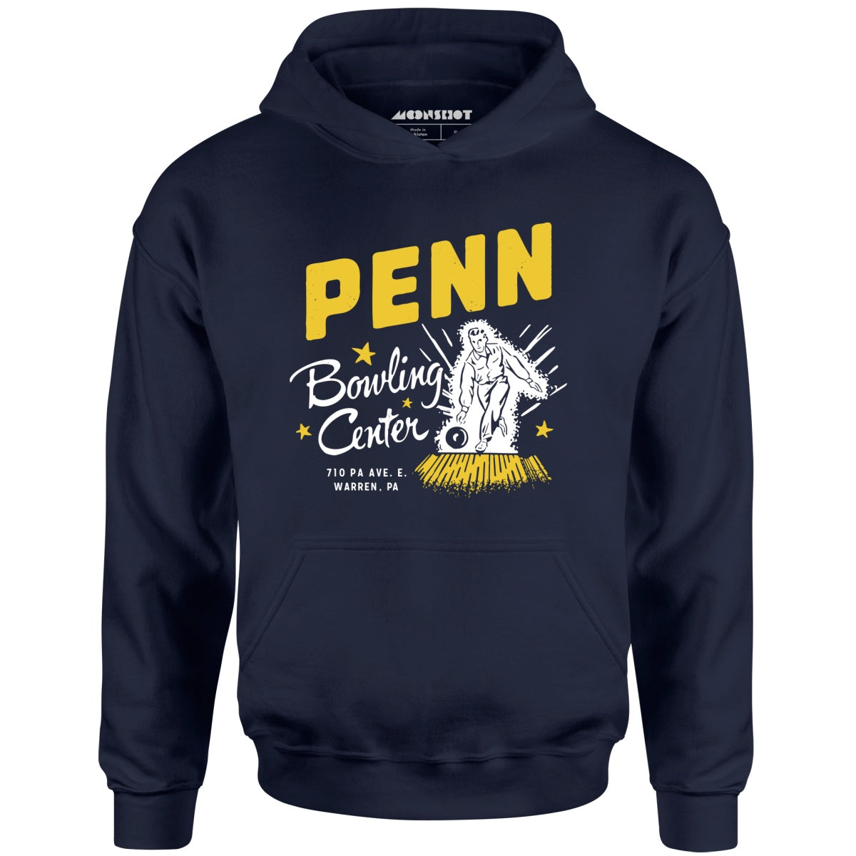 Penn Bowling Center - Warren, PA - Vintage Bowling Alley - Unisex Hoodie