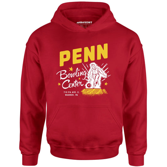 Penn Bowling Center - Warren, PA - Vintage Bowling Alley - Unisex Hoodie