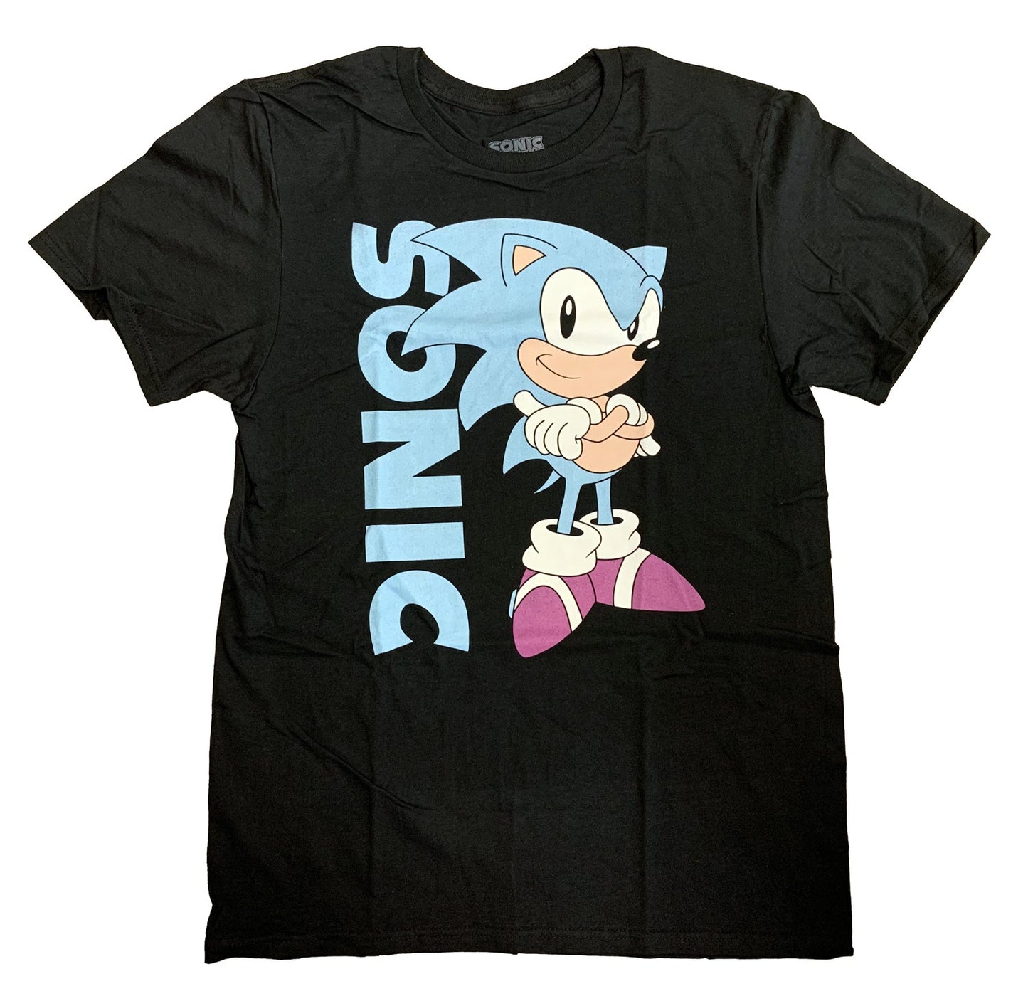 Sega Sonic Black Adult T Shirt - clothing by TeeHivey.com (Image 1)