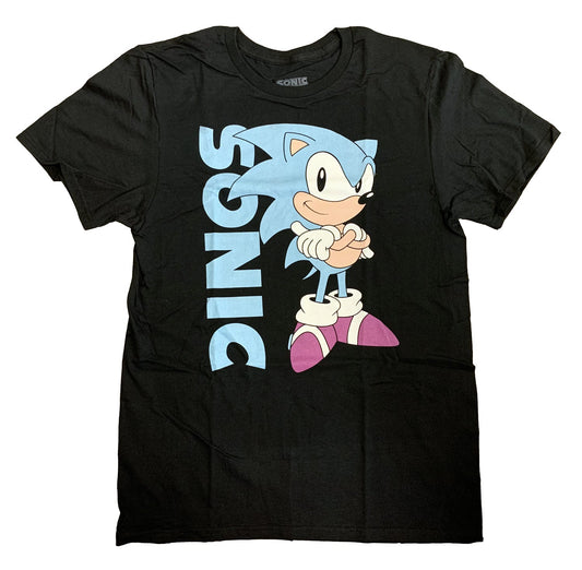 Sega Sonic Black Adult T Shirt - clothing by TeeHivey.com (Image 1)