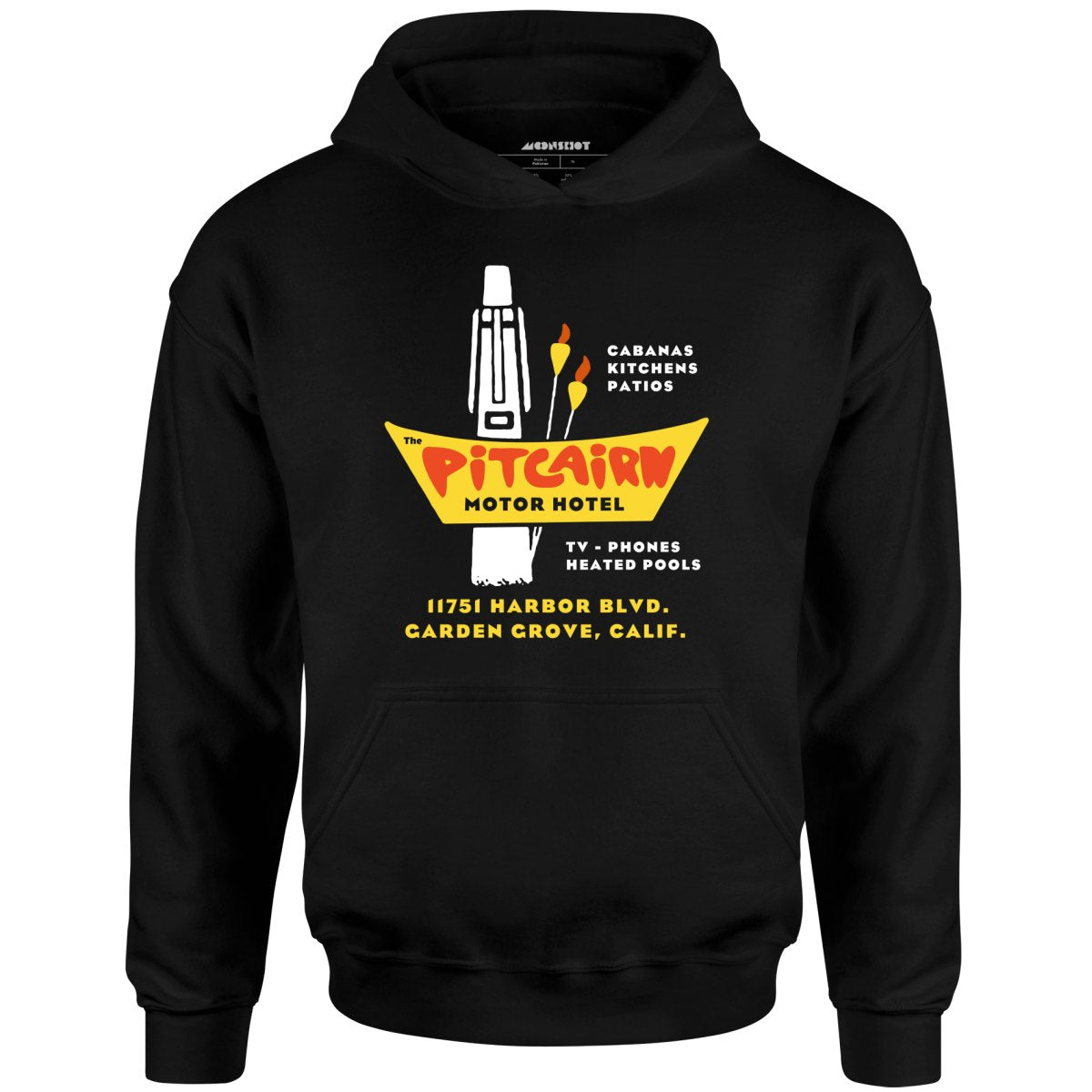 Pitcairn Motor Hotel - Garden Grove, CA - Vintage Hotel - Unisex Hoodie