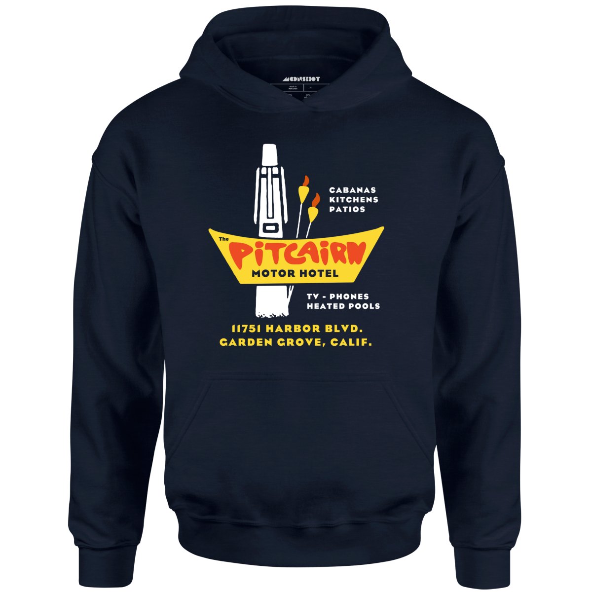 Pitcairn Motor Hotel - Garden Grove, CA - Vintage Hotel - Unisex Hoodie