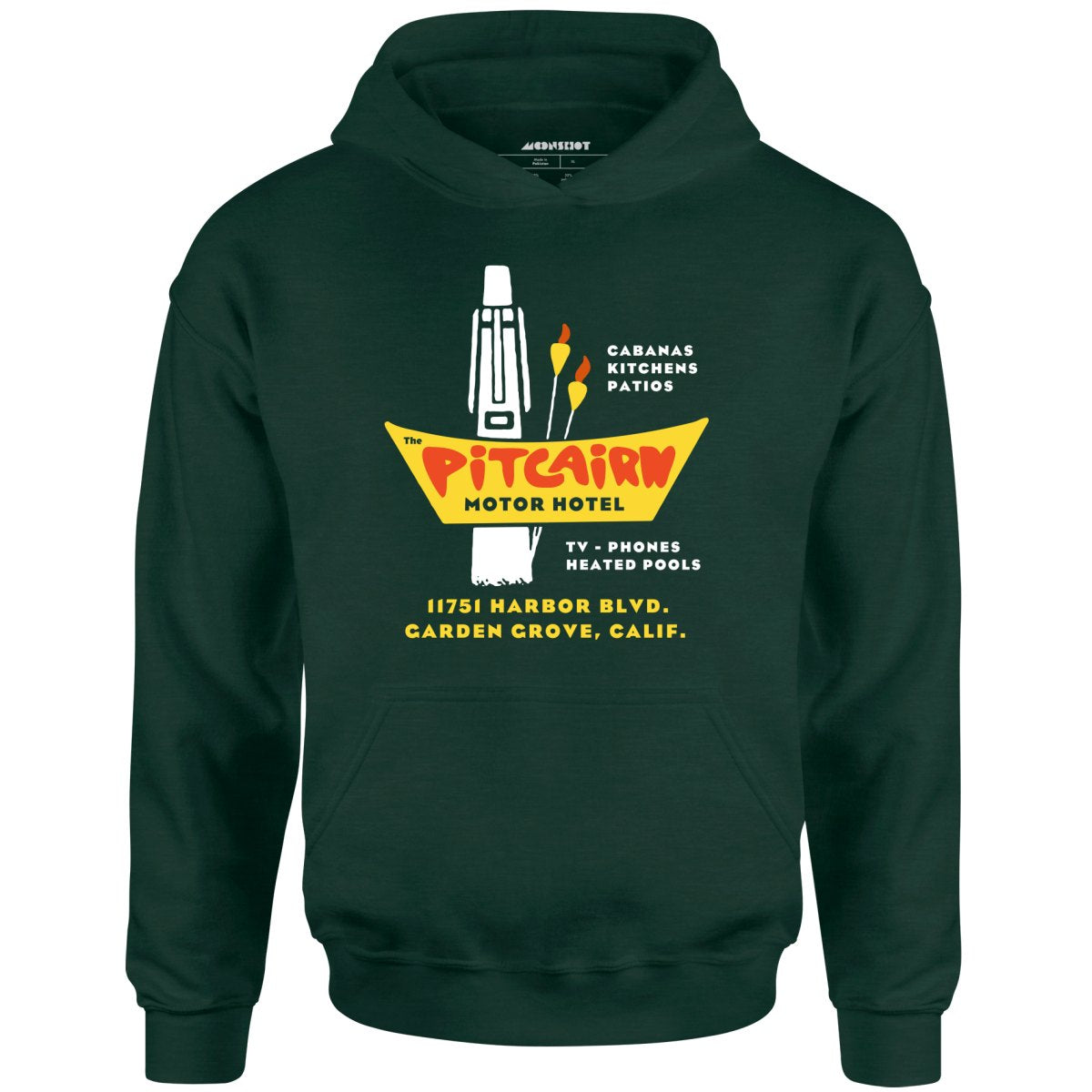 Pitcairn Motor Hotel - Garden Grove, CA - Vintage Hotel - Unisex Hoodie
