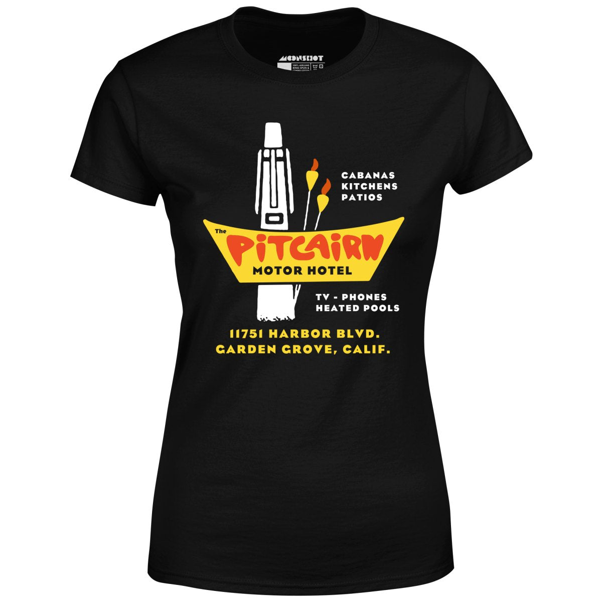 Pitcairn Motor Hotel - Garden Grove, CA - Vintage Hotel - Women's T-Shirt