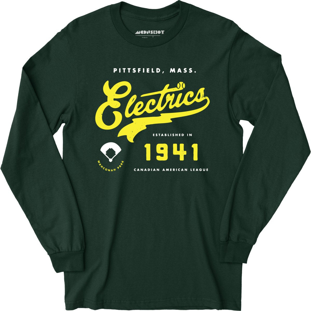 Pittsfield Electrics - Massachusetts - Vintage Defunct Baseball Teams - Long Sleeve T-Shirt