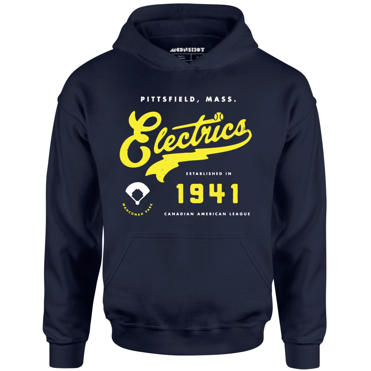 Pittsfield Electrics - Massachusetts - Vintage Defunct Baseball Teams - Unisex Hoodie