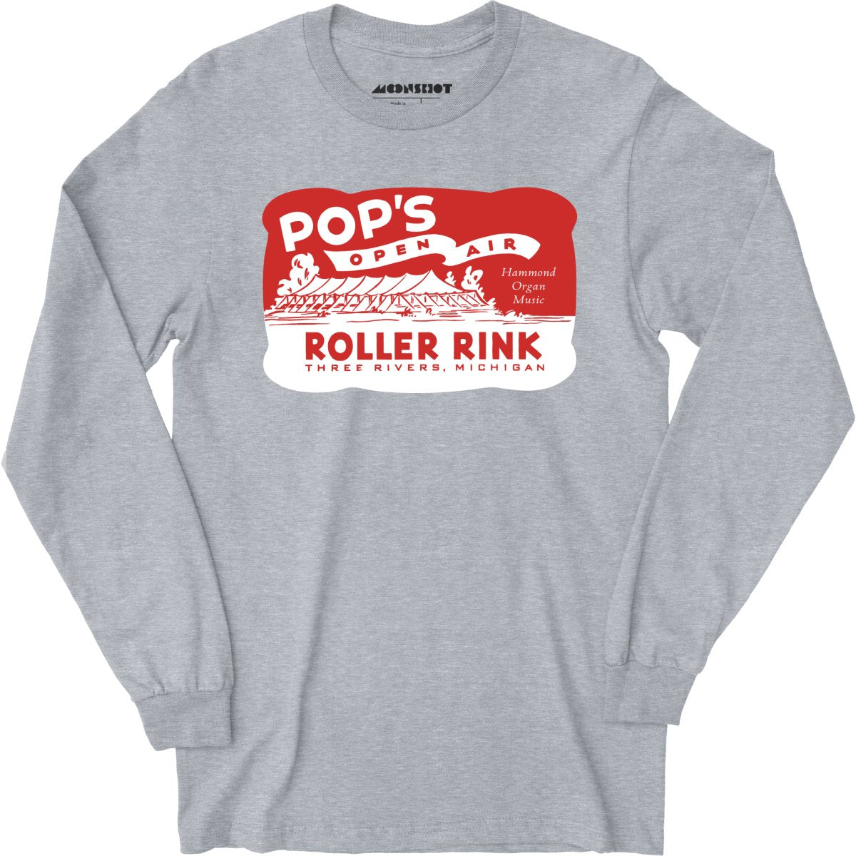 Pop's - Three Rivers, MI - Vintage Roller Rink - Long Sleeve T-Shirt