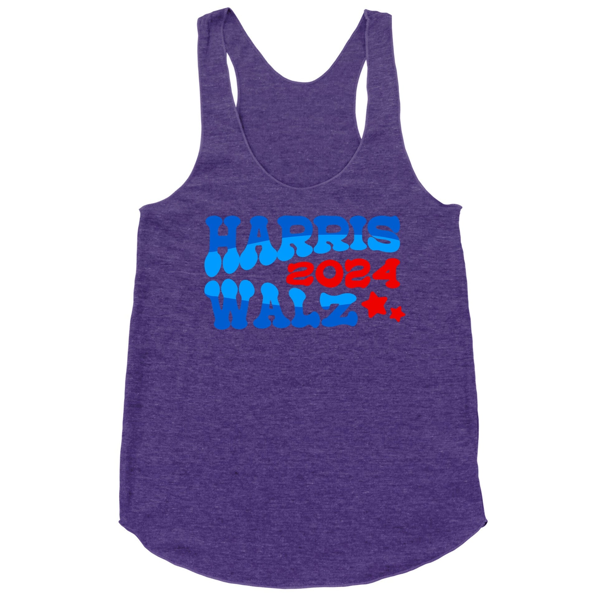 Harris Walz 2024 Retro Text Racerback Tank