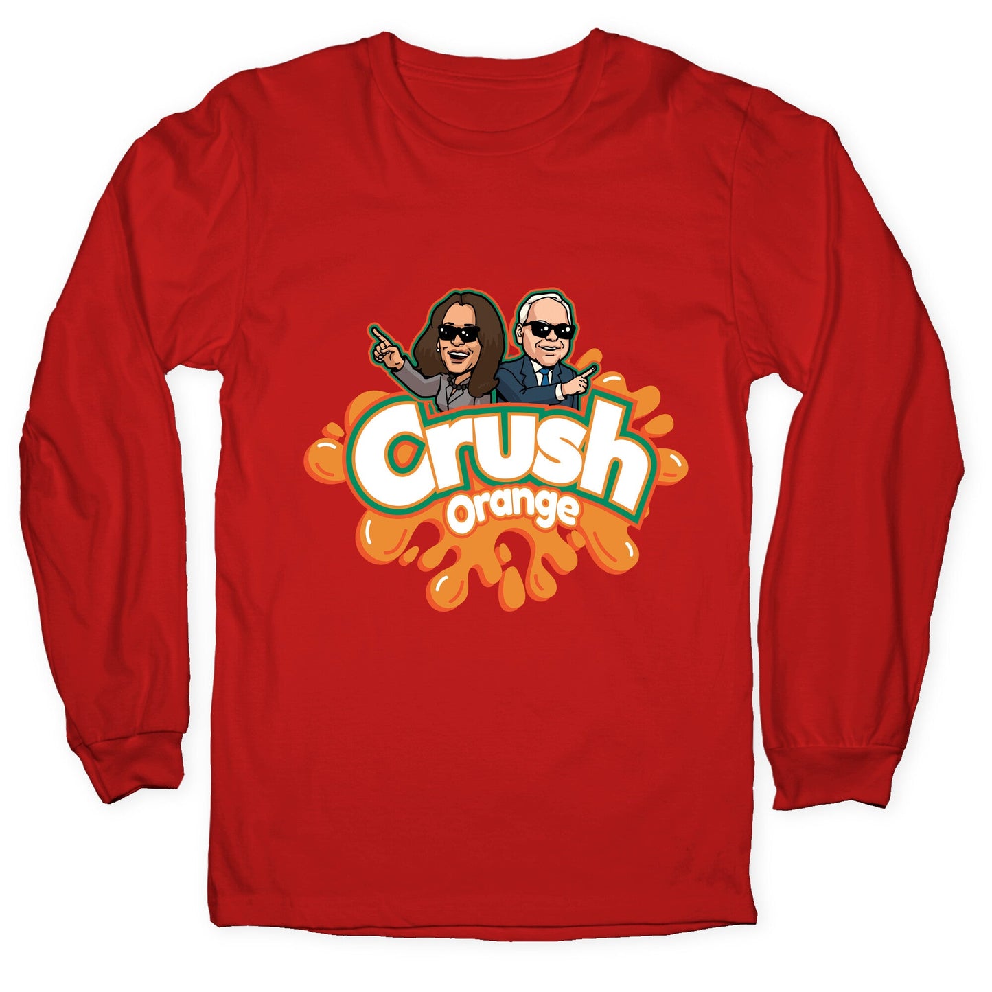 Orange Crush Harris Walz 2024 Longsleeve Tee