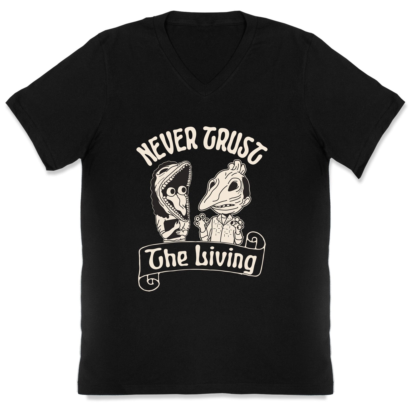 Beetlejuice Never Trust The Living V-Neck