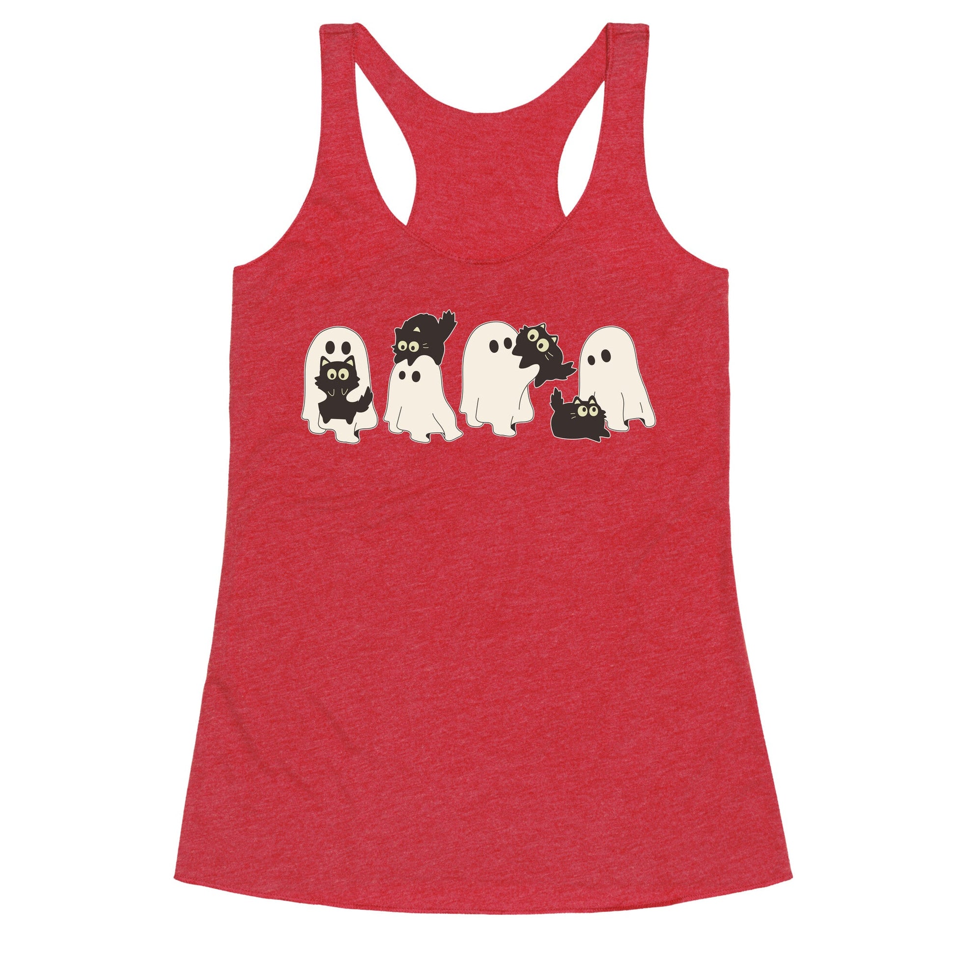 Cute Ghost Cats Racerback Tank