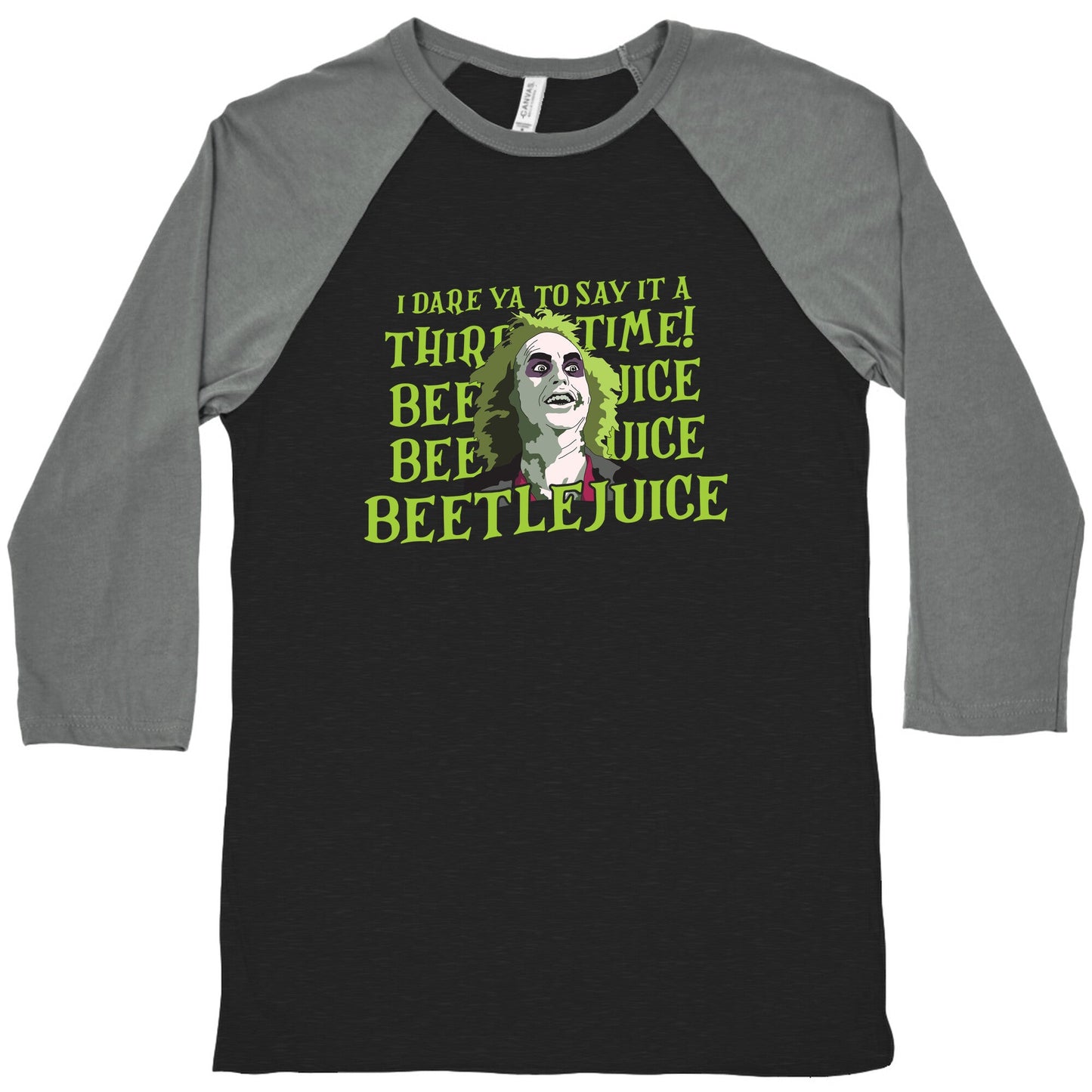 Beetlejuice I Dare Ya Baseball Tee
