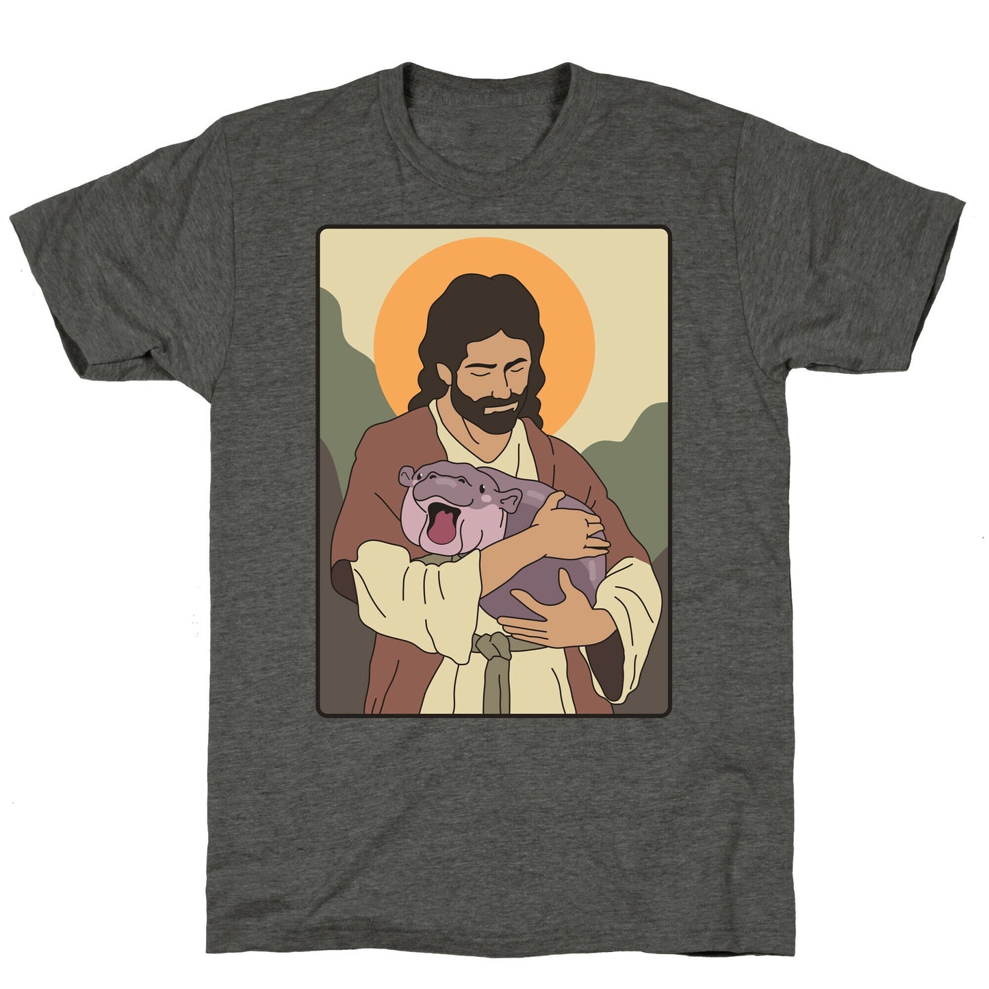 Moo Deng Jesus Unisex Triblend Tee