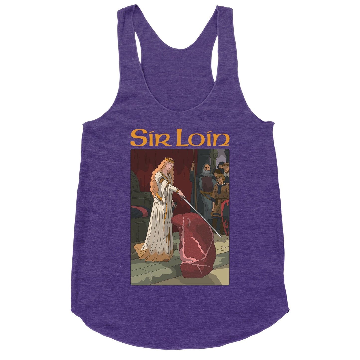 Sir Loin Steak Meme Cartoon Racerback Tank