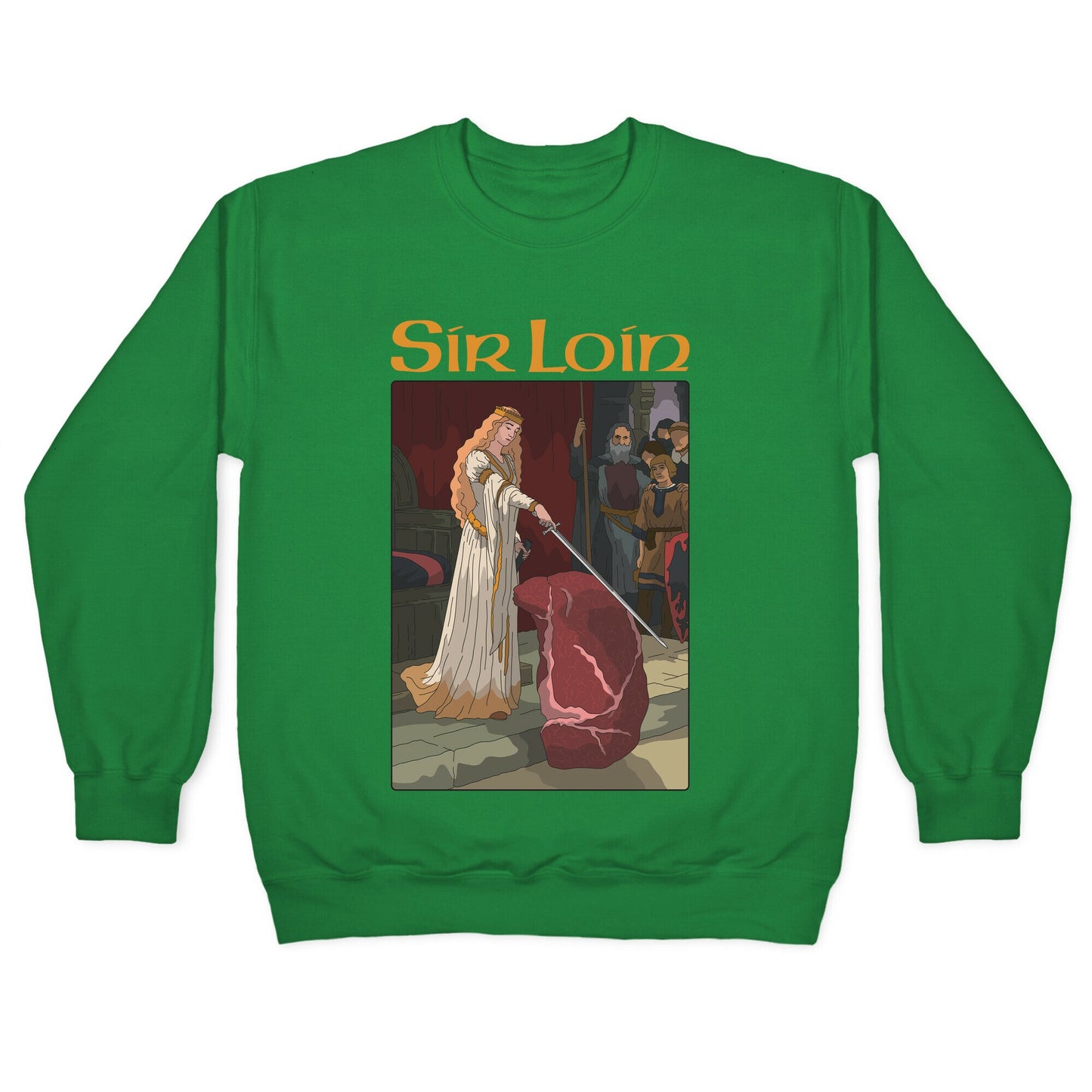 Sir Loin Steak Meme Cartoon Crewneck Sweatshirt