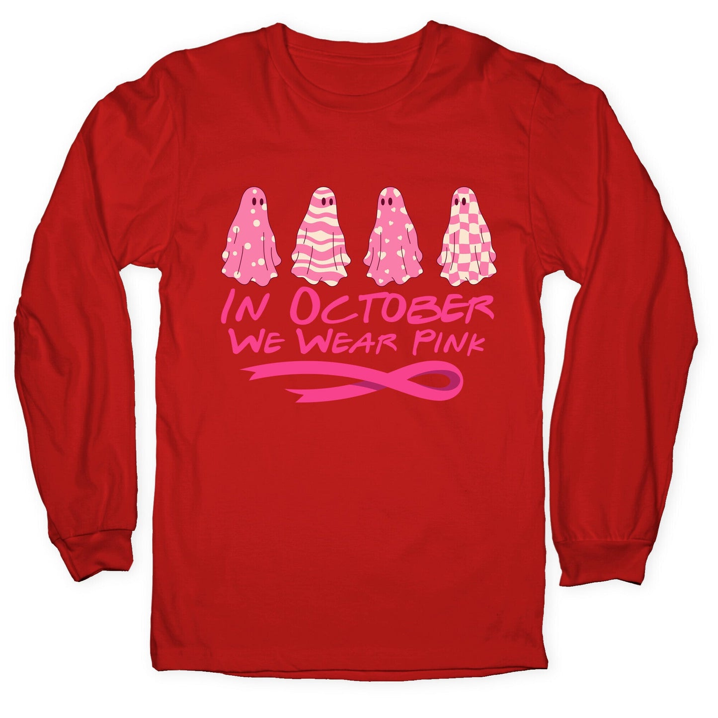 Ghost October Breast Cancer Awareness Longsleeve Tee