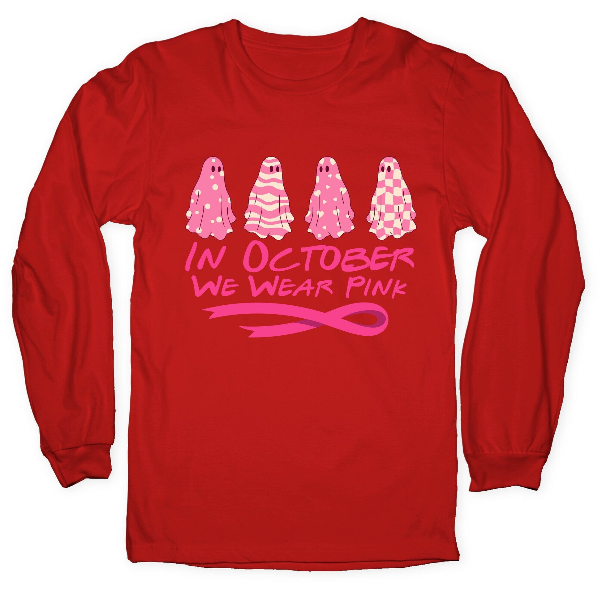 Ghost October Breast Cancer Awareness Longsleeve Tee
