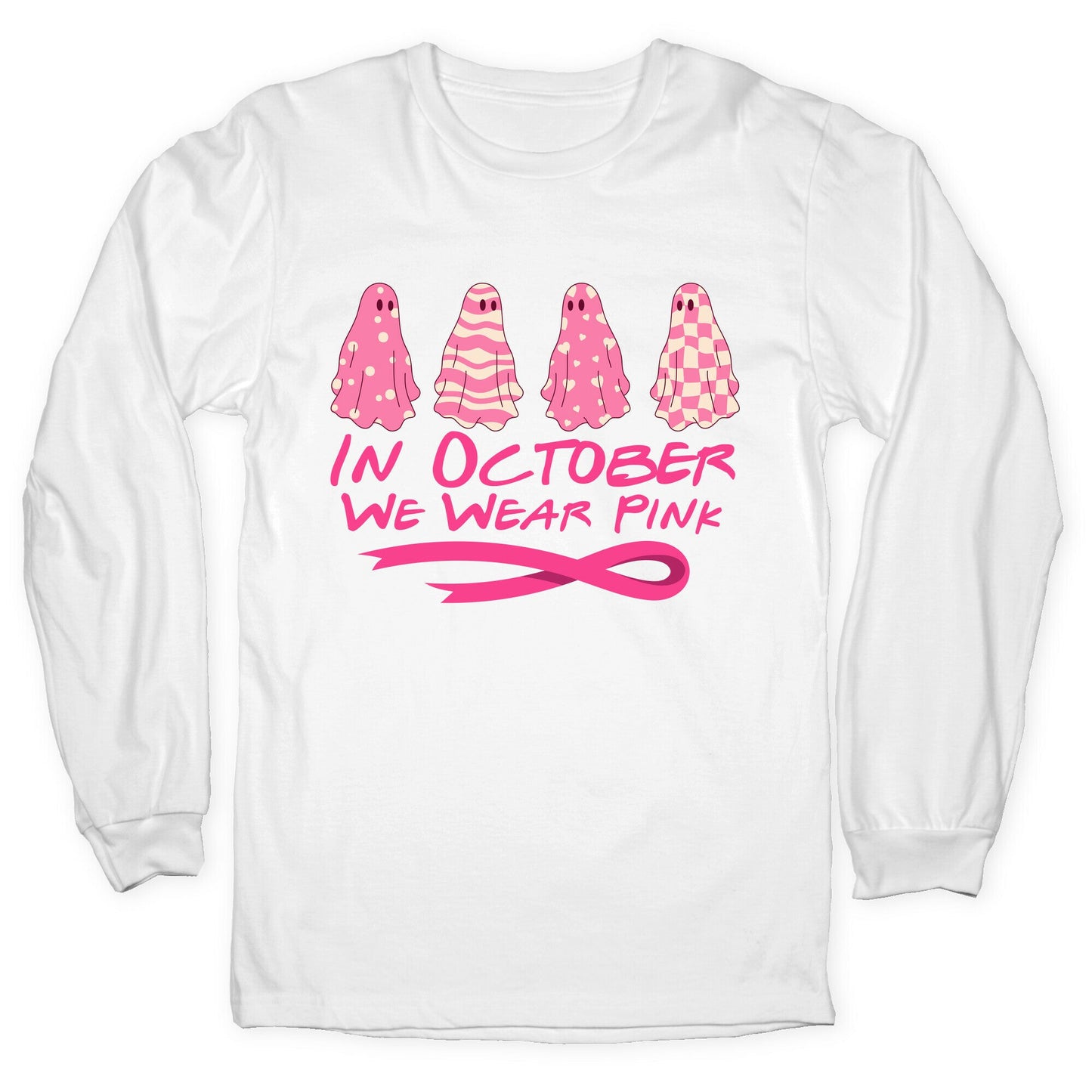 Ghost October Breast Cancer Awareness Longsleeve Tee