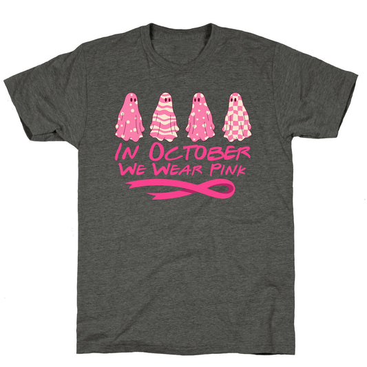 Ghost October Breast Cancer Awareness Unisex Triblend Tee