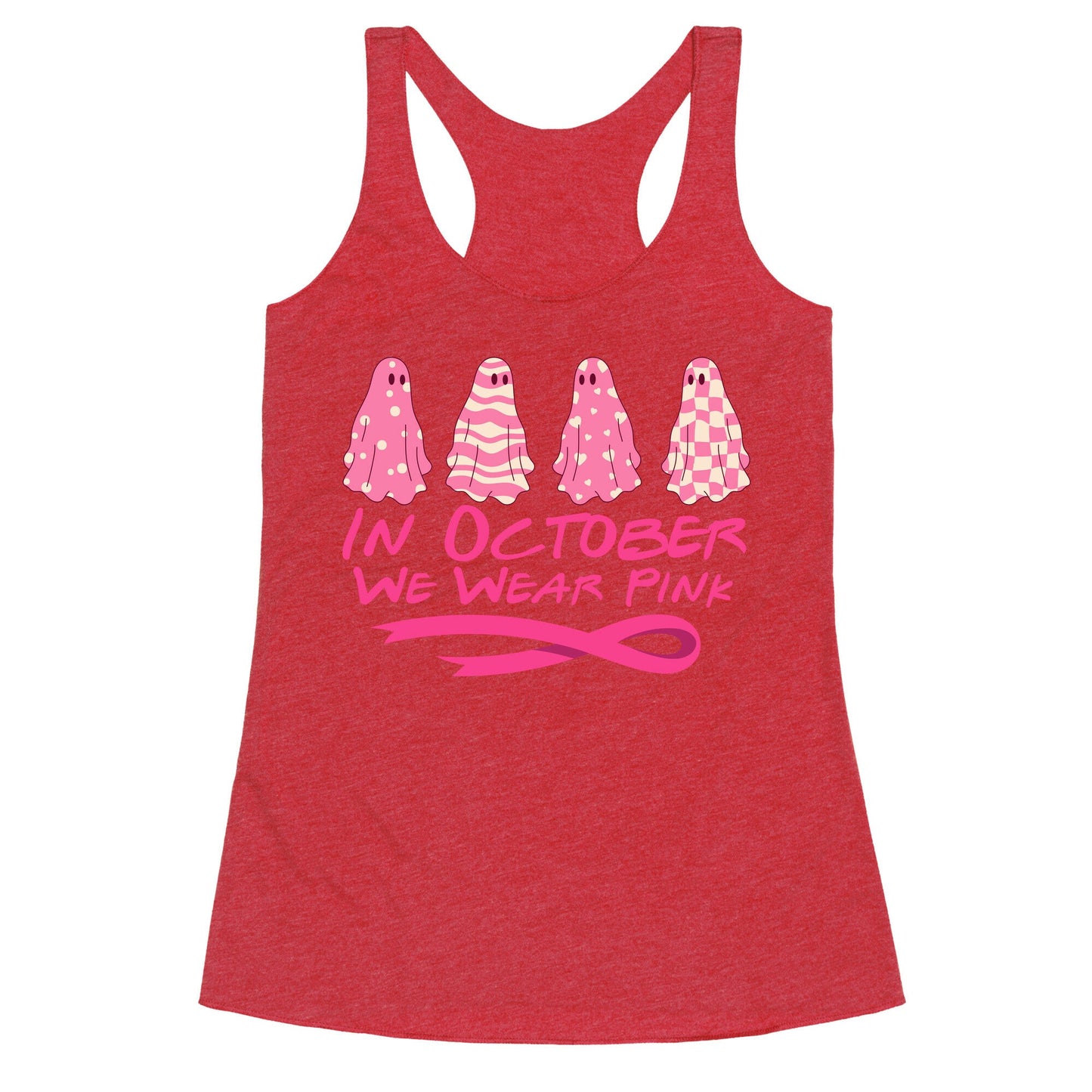 Ghost October Breast Cancer Awareness Racerback Tank