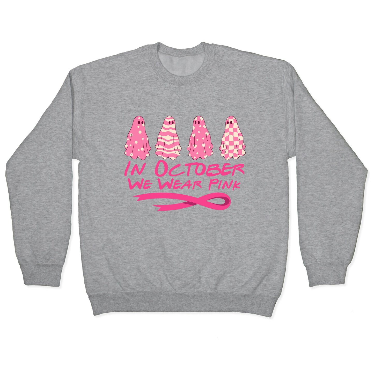 Ghost October Breast Cancer Awareness Crewneck Sweatshirt