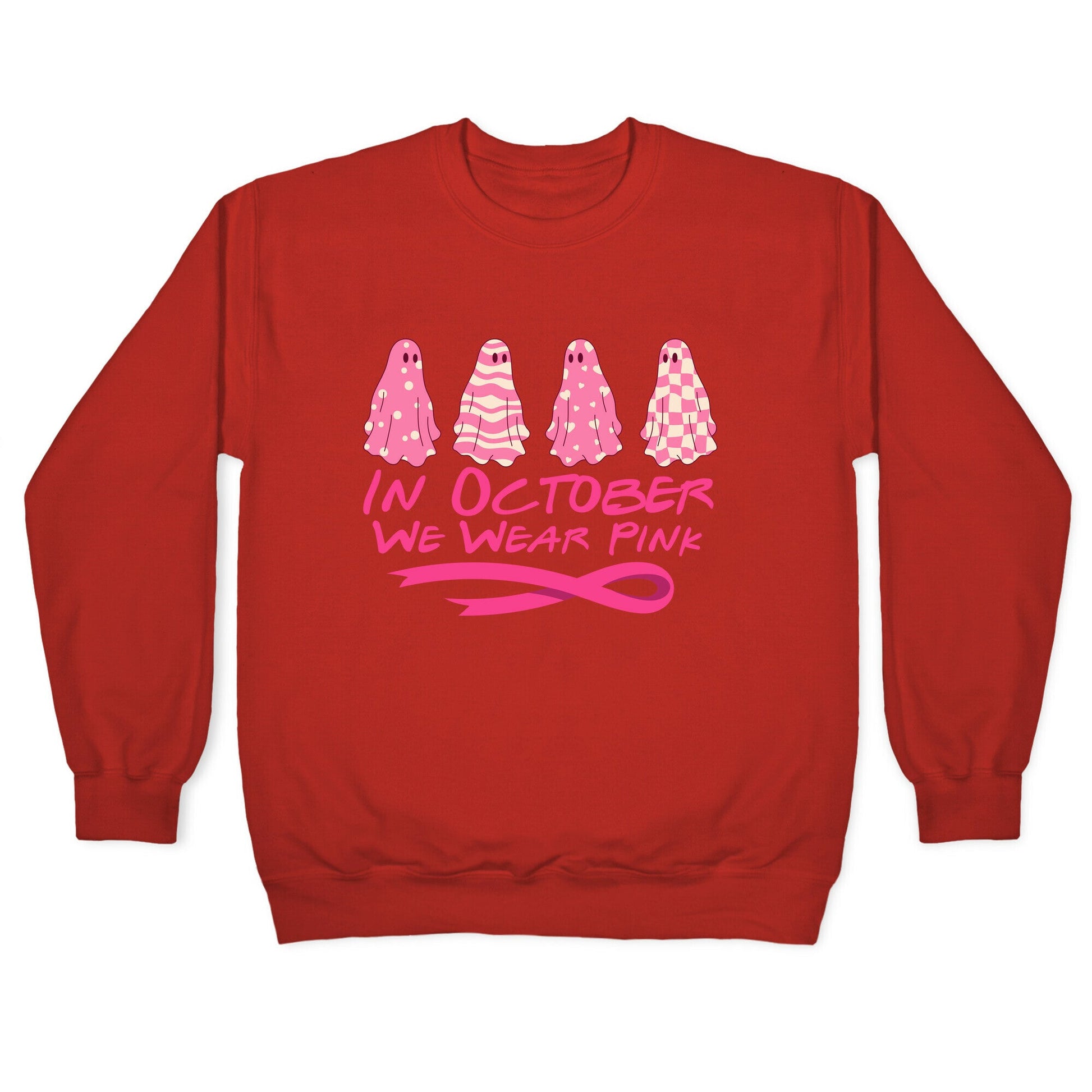 Ghost October Breast Cancer Awareness Crewneck Sweatshirt