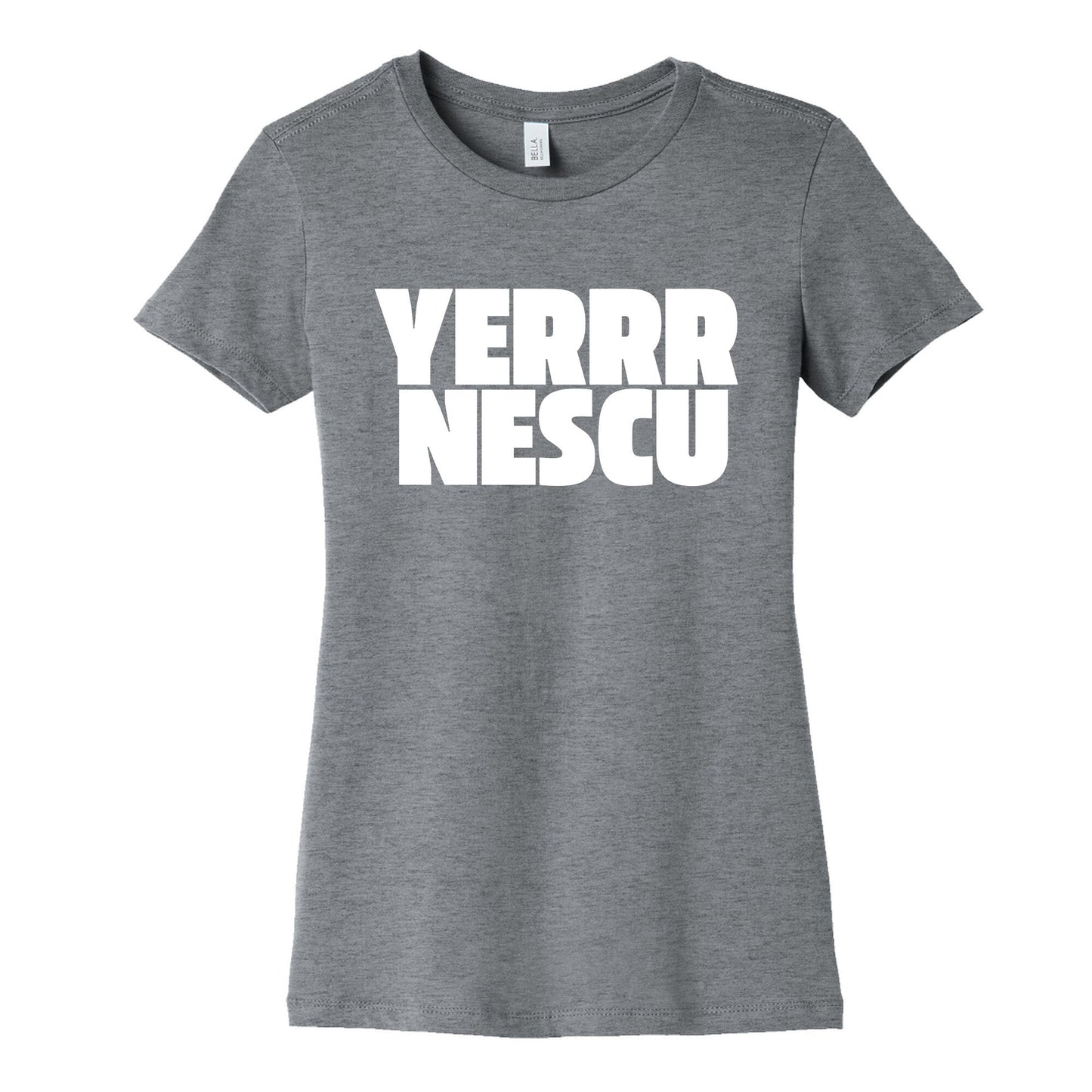 Yerrr Nescu White Text Womens Cotton Tee