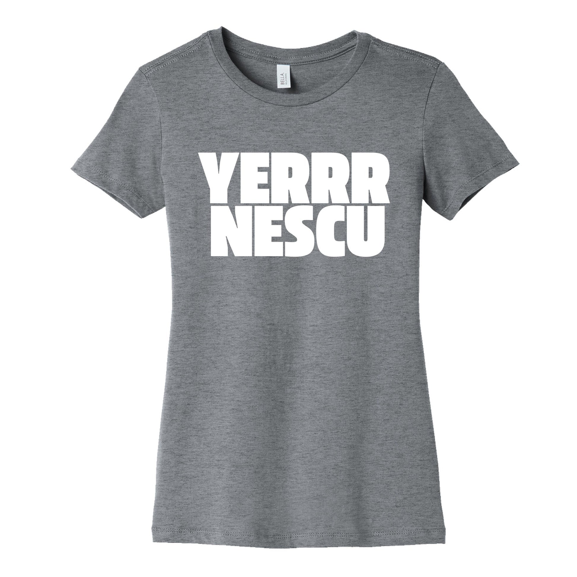 Yerrr Nescu White Text Womens Cotton Tee