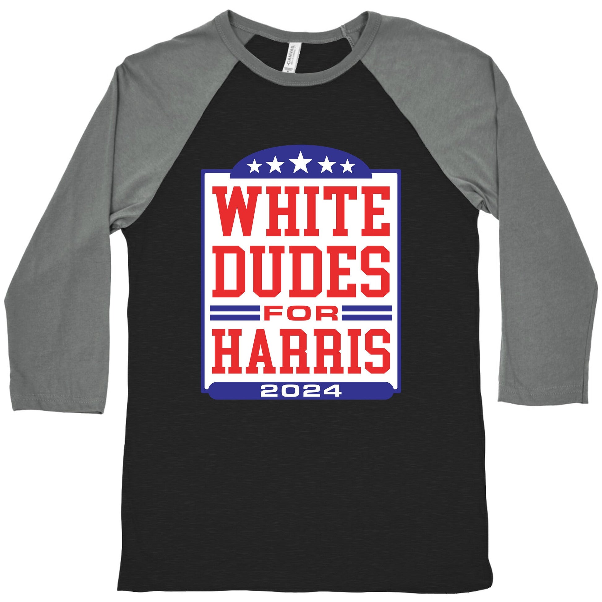 White Dudes for Harris 2024 Baseball Tee