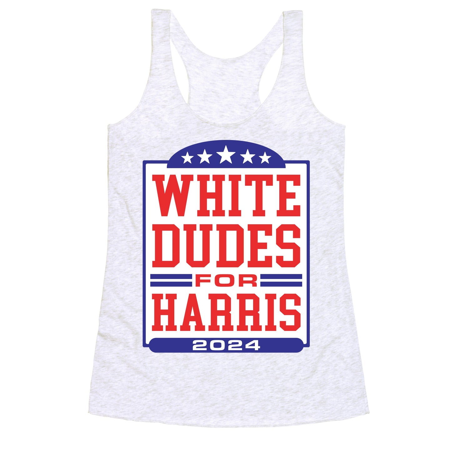 White Dudes for Harris 2024 Racerback Tank