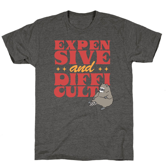 Raccoon Expensive and Difficult Unisex Triblend Tee