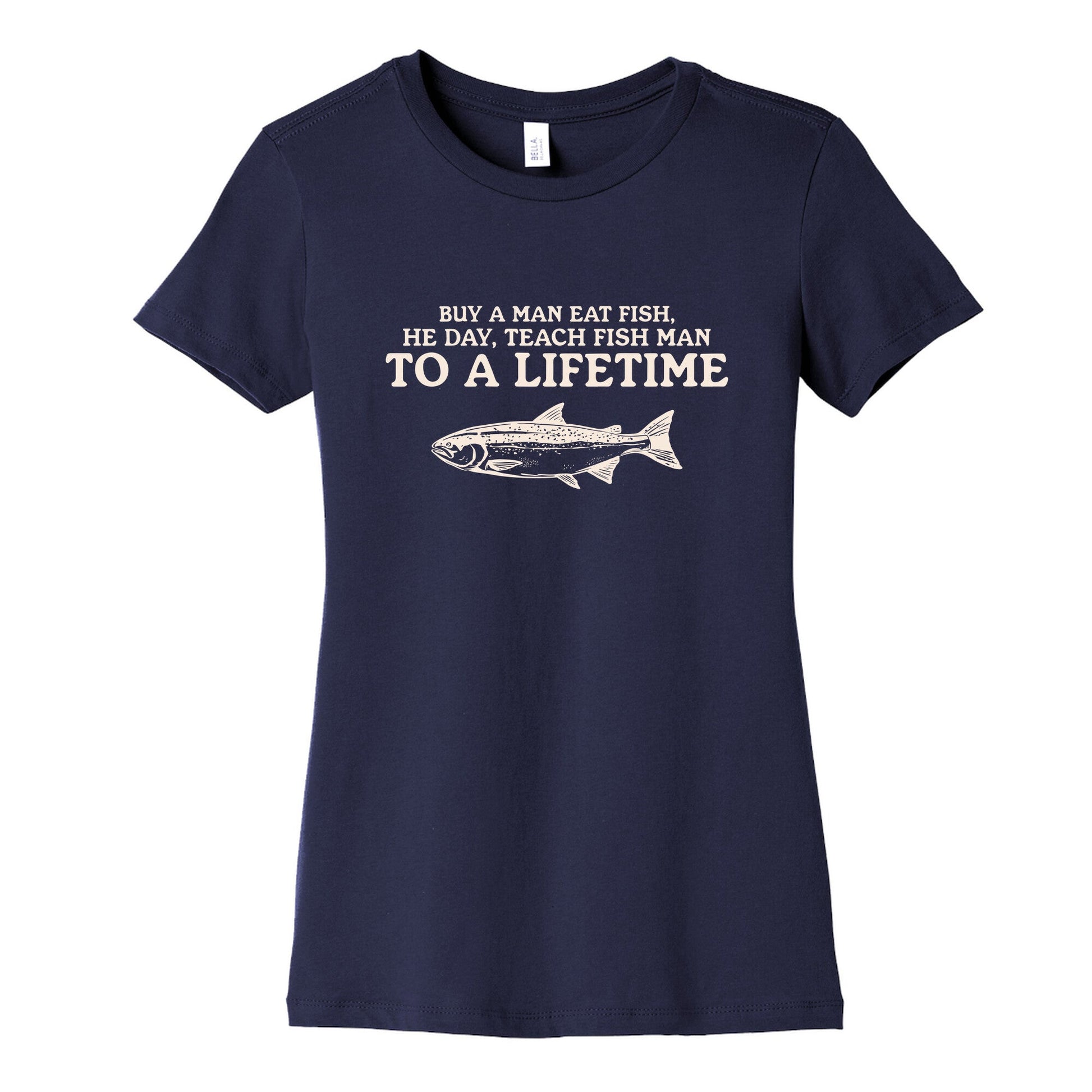 Buy A Man Eat Fish Womens Cotton Tee