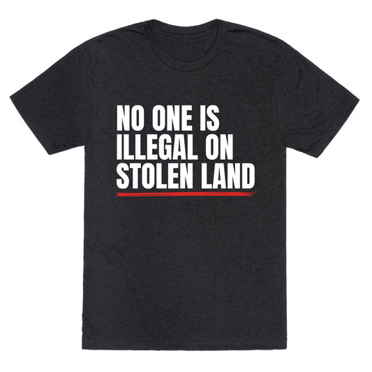 No One Is Illegal On Stolen Land Unisex Triblend Tee