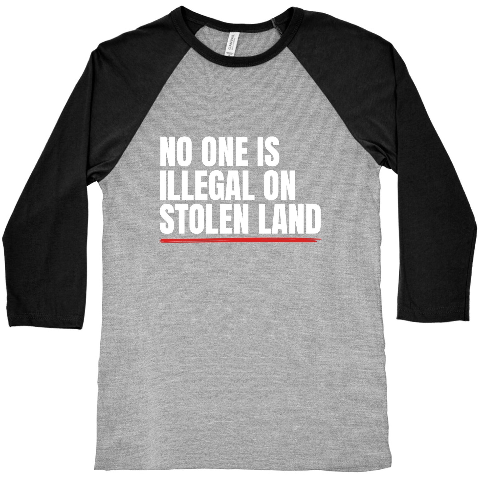 No One Is Illegal On Stolen Land Baseball Tee