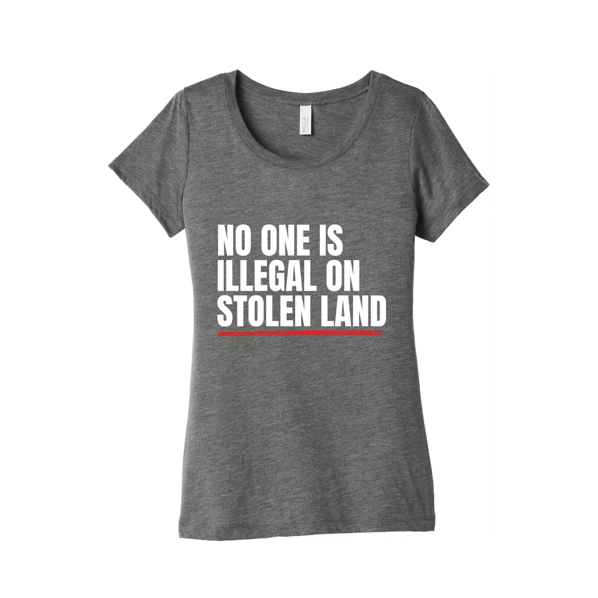 No One Is Illegal On Stolen Land Womens Triblend Tee
