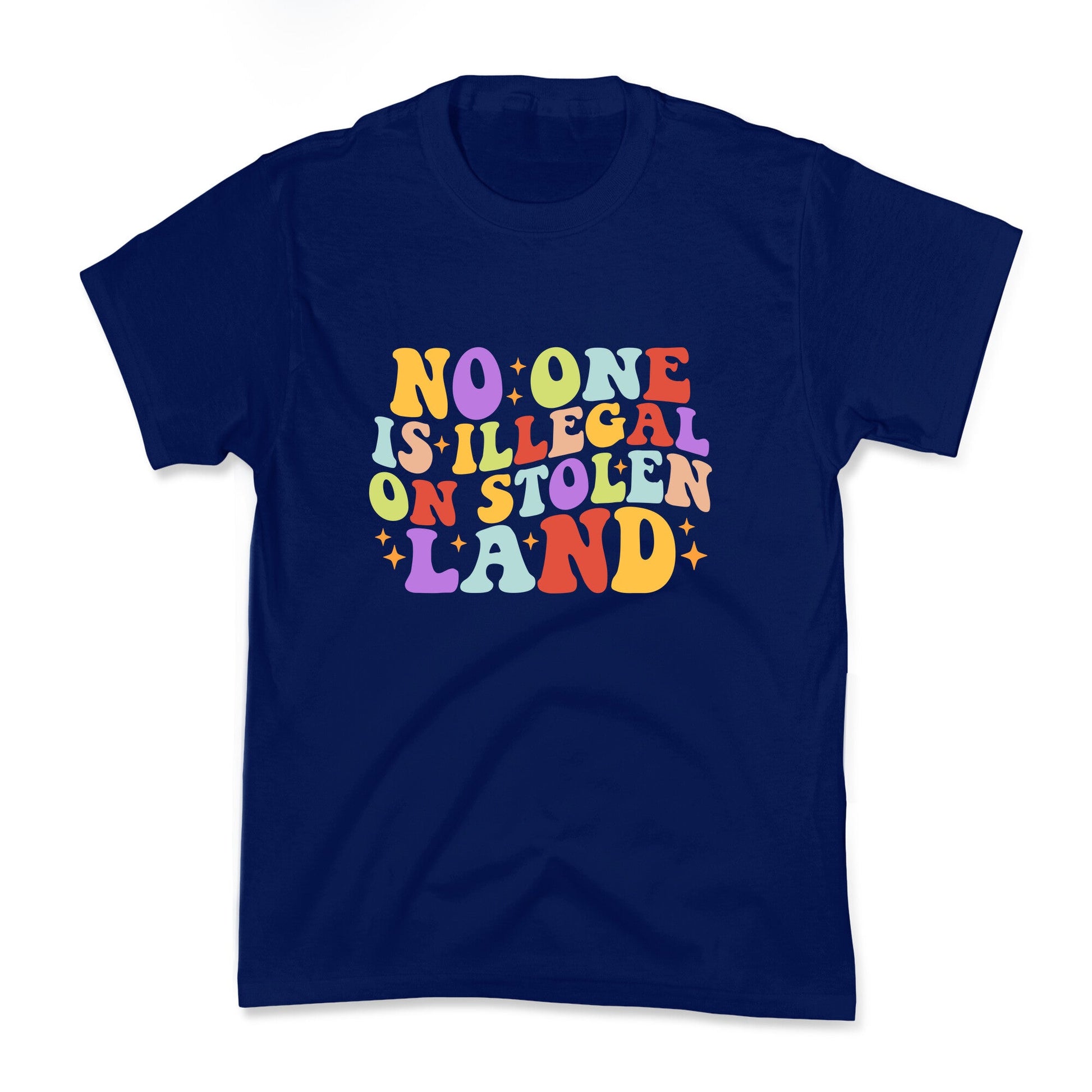No One Is Illegal On Stolen Land Retro Kids Tee