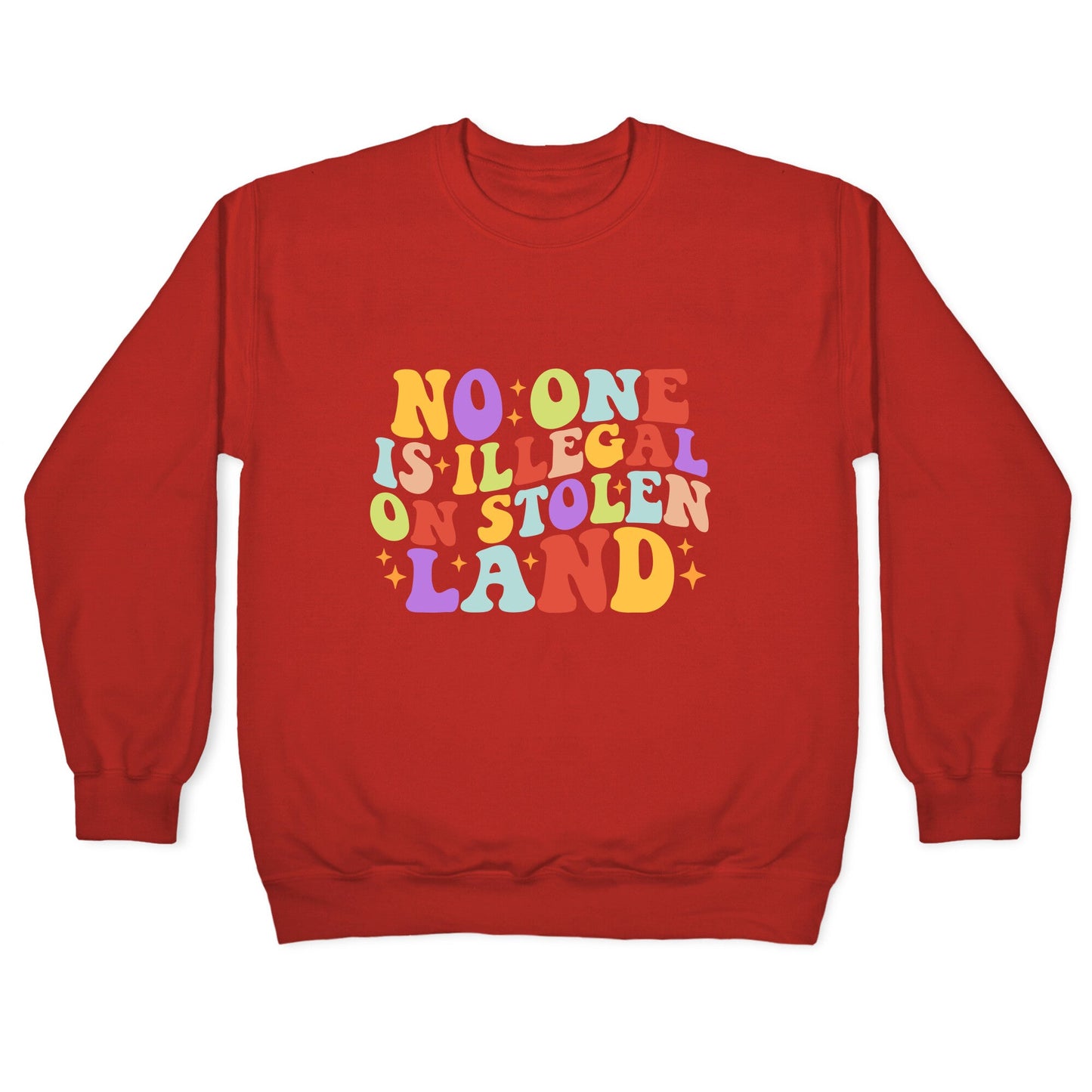 No One Is Illegal On Stolen Land Retro Crewneck Sweatshirt