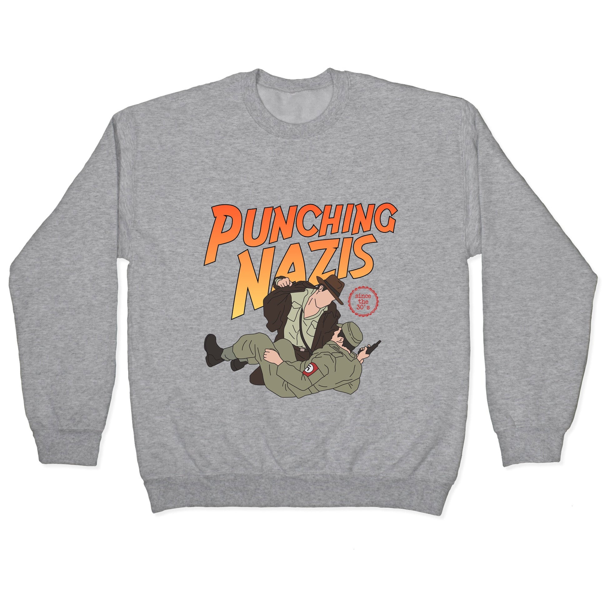Punching Nazis Since 36 Crewneck Sweatshirt