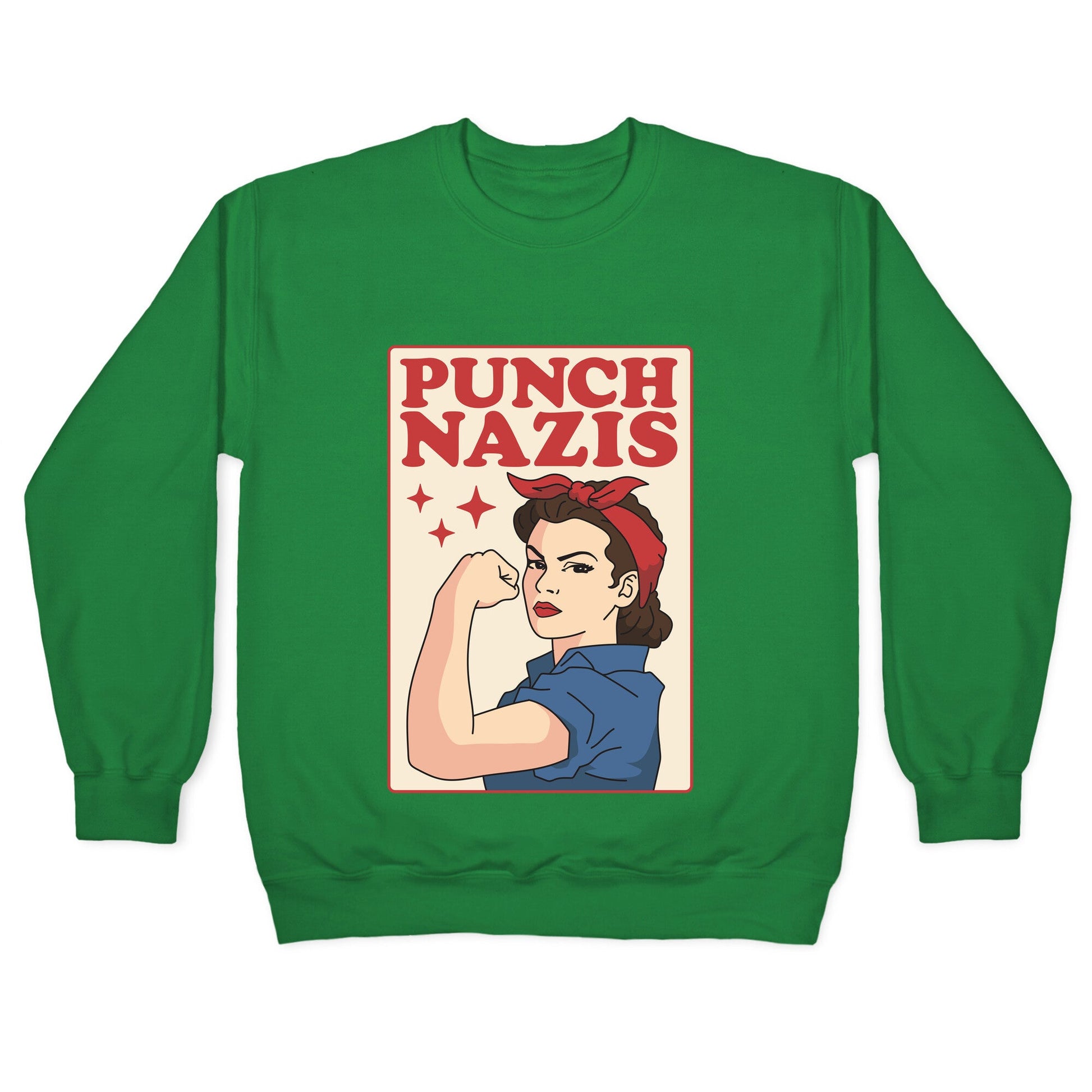 Punch Nazis Crewneck Sweatshirt