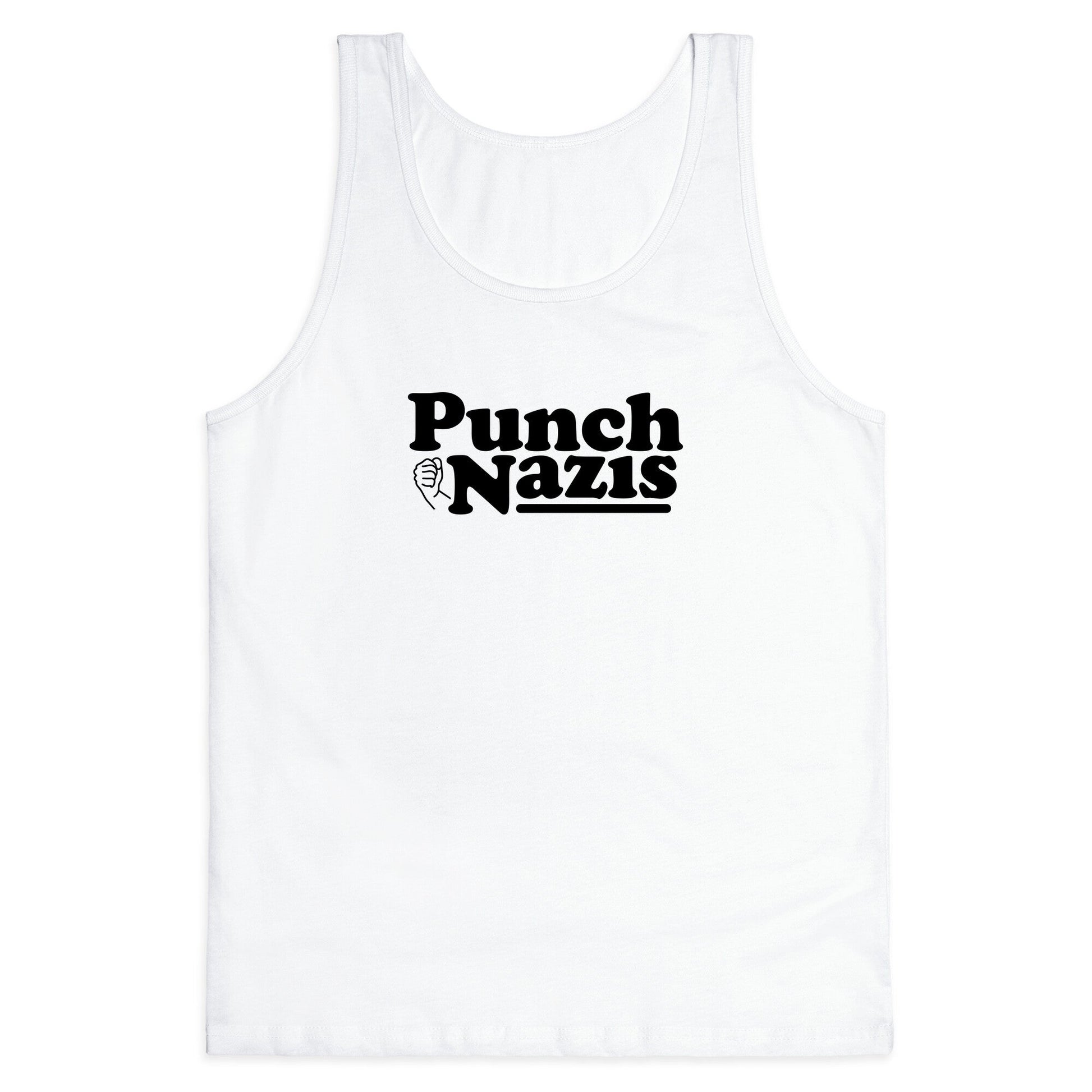 Punch Nazis Black Text Tank Top