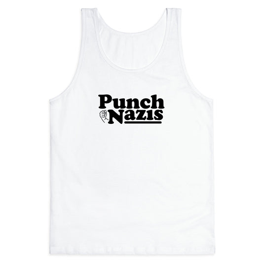Punch Nazis Black Text Tank Top